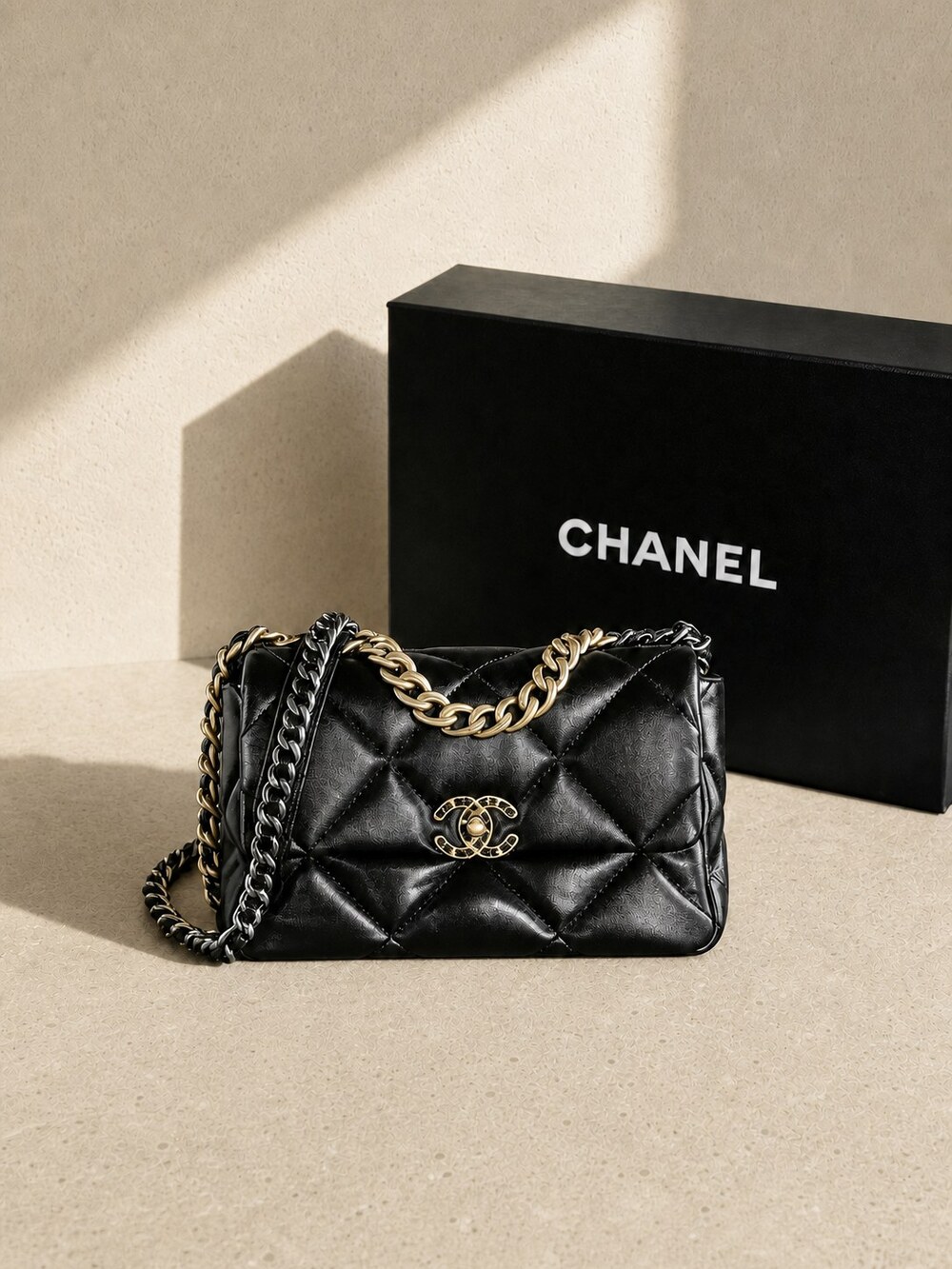 Chanel 19 Medium in Quilted Shiny Calfskin | New / Unused